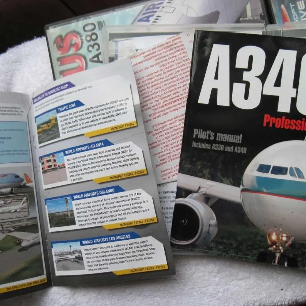 4 PC CD-ROM Flight Simulator Software Games Airbus Runway Safety Flanker Combat